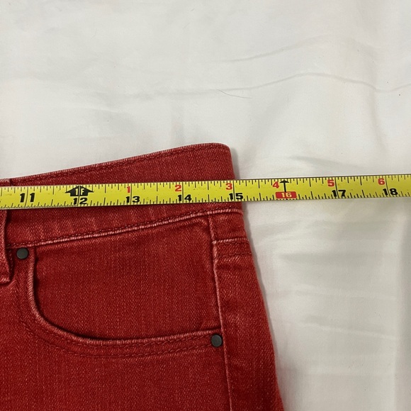 Ann Taylor Women’s 8 Petite Skinny Jeans Red Raw Hem High Waist Casual Valentine - Picture 6 of 10